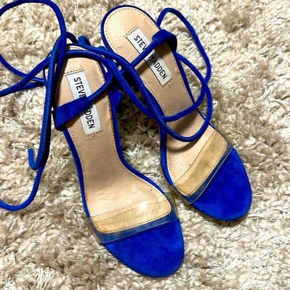 Steve Madden blue suede toe up heels - Picture 3 of 7